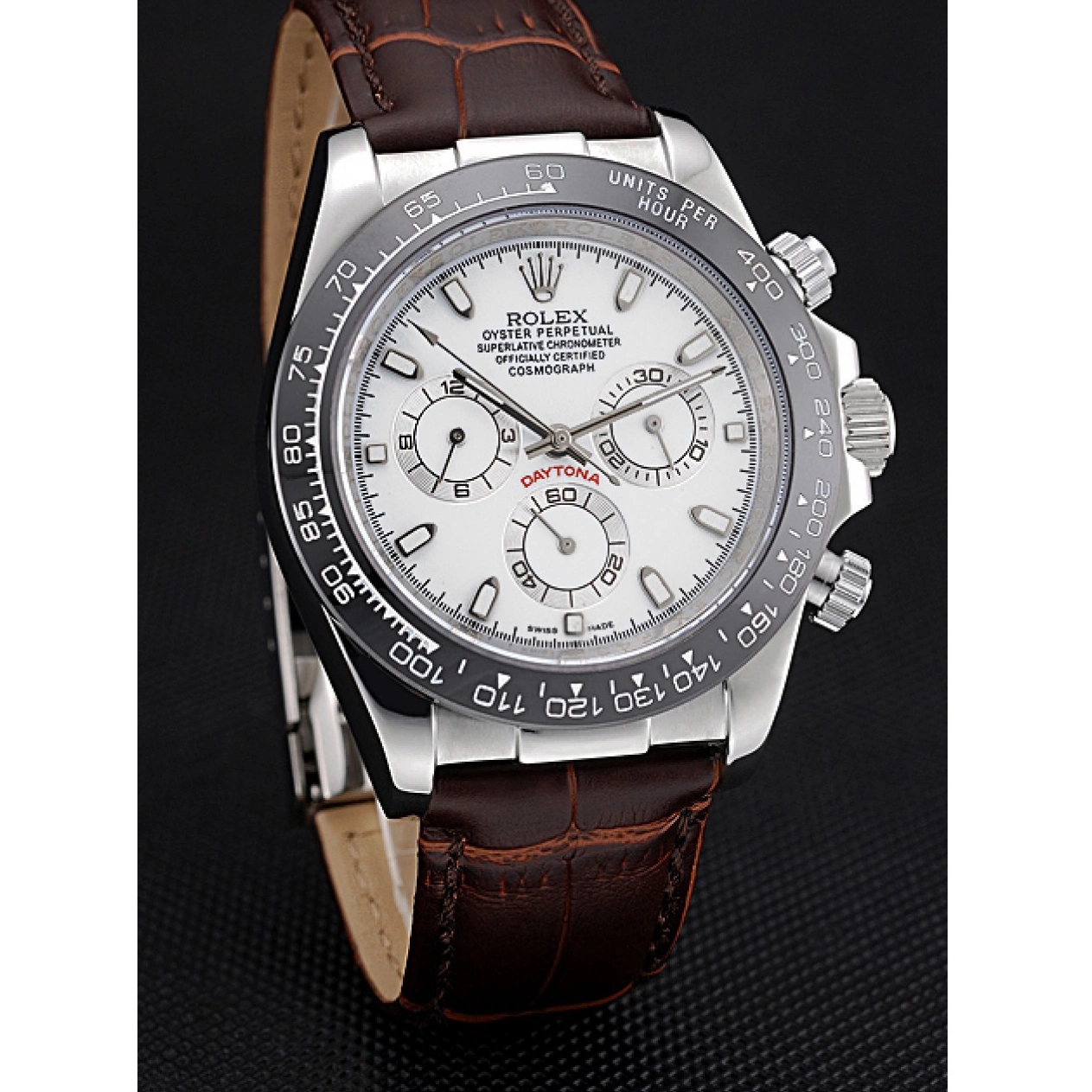 Best AAA Replica Sites Daytona Rolex Steel Bracelet Dial 622631 White Case Stainless Leather Cosmograph Brown 0821